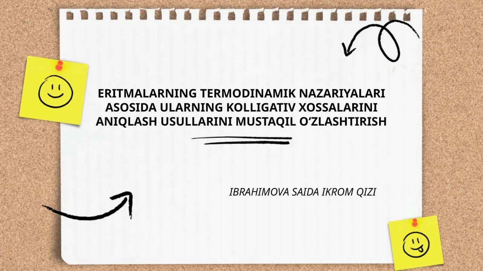 Eritmalar termodinamik nazariyalari asosida ularning kolligativ xossalari
