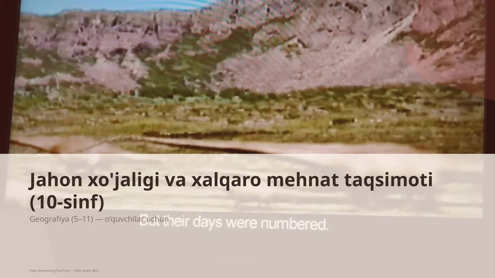Jahon xo'jaligi va xalqaro mehnat taqsimoti (10-sinf)