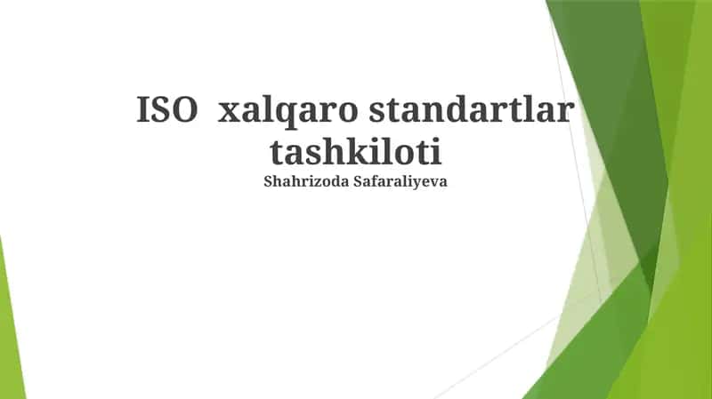 ISO xalqaro standartlar tashkiloti