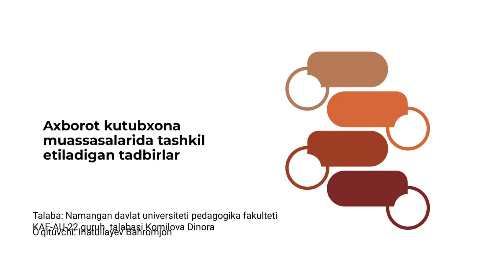 Axborot kutubxona muassasalarida tashkil etiladigan tadbirlar