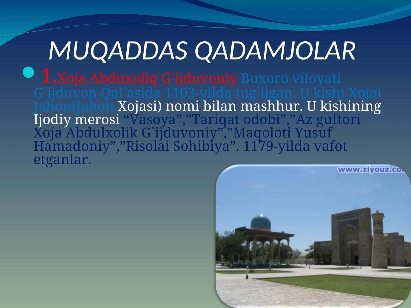 MUQADDAS QADAMJOLAR