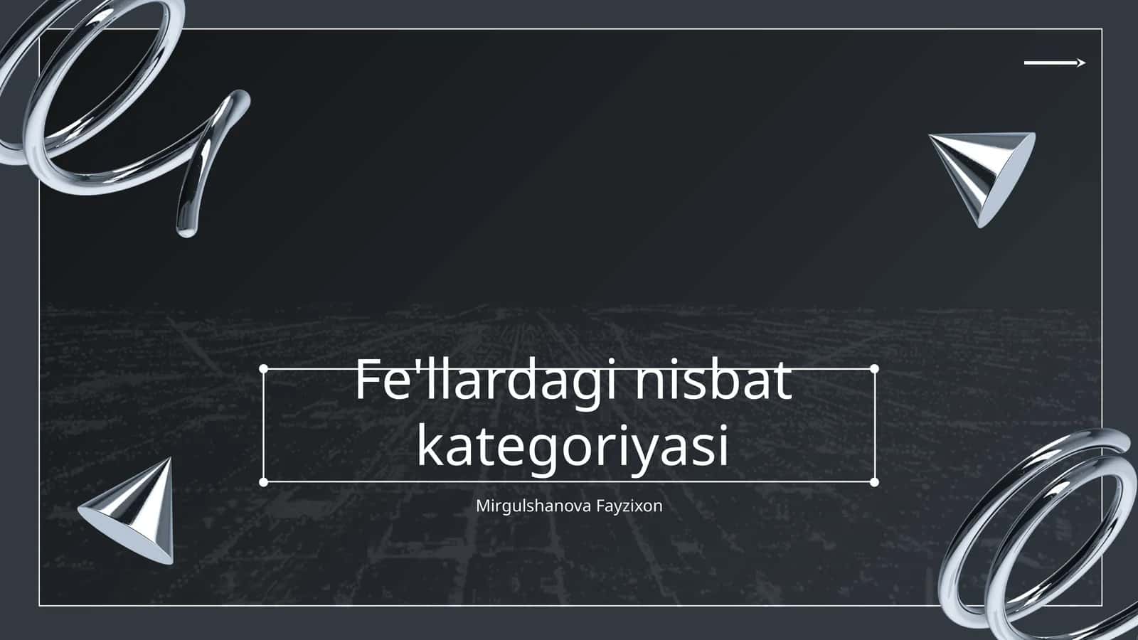 Fe'llardagi nisbat kategoriyasi