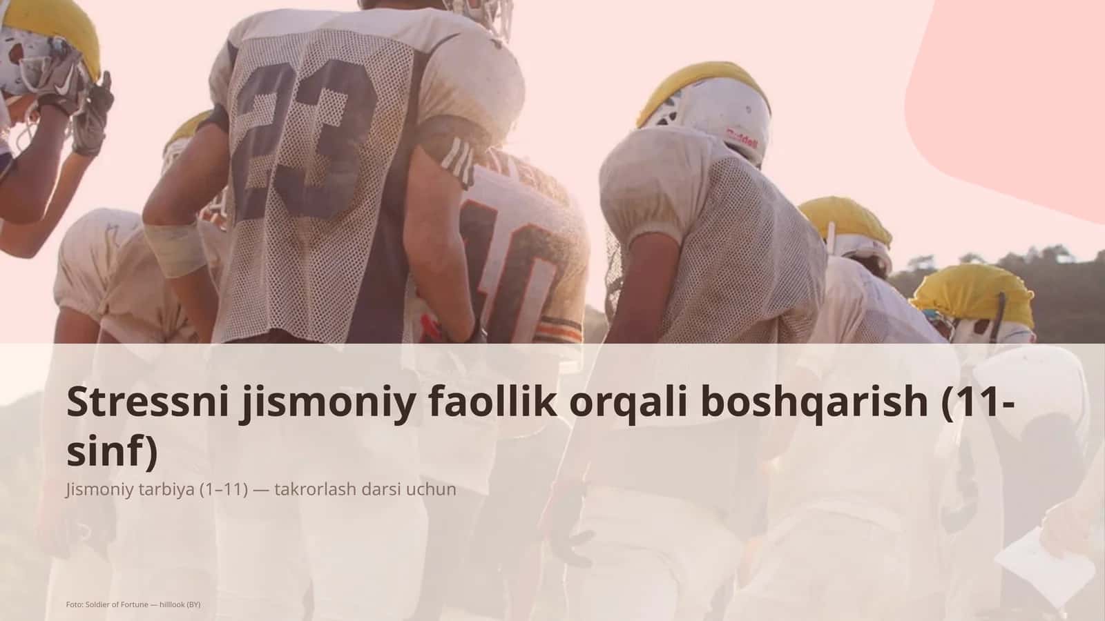 Stressni jismoniy faollik orqali boshqarish (11-sinf)