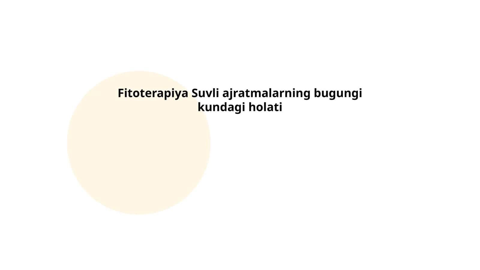 Fitoterapiya Suvli ajratmalarning bugungi kundagi holati