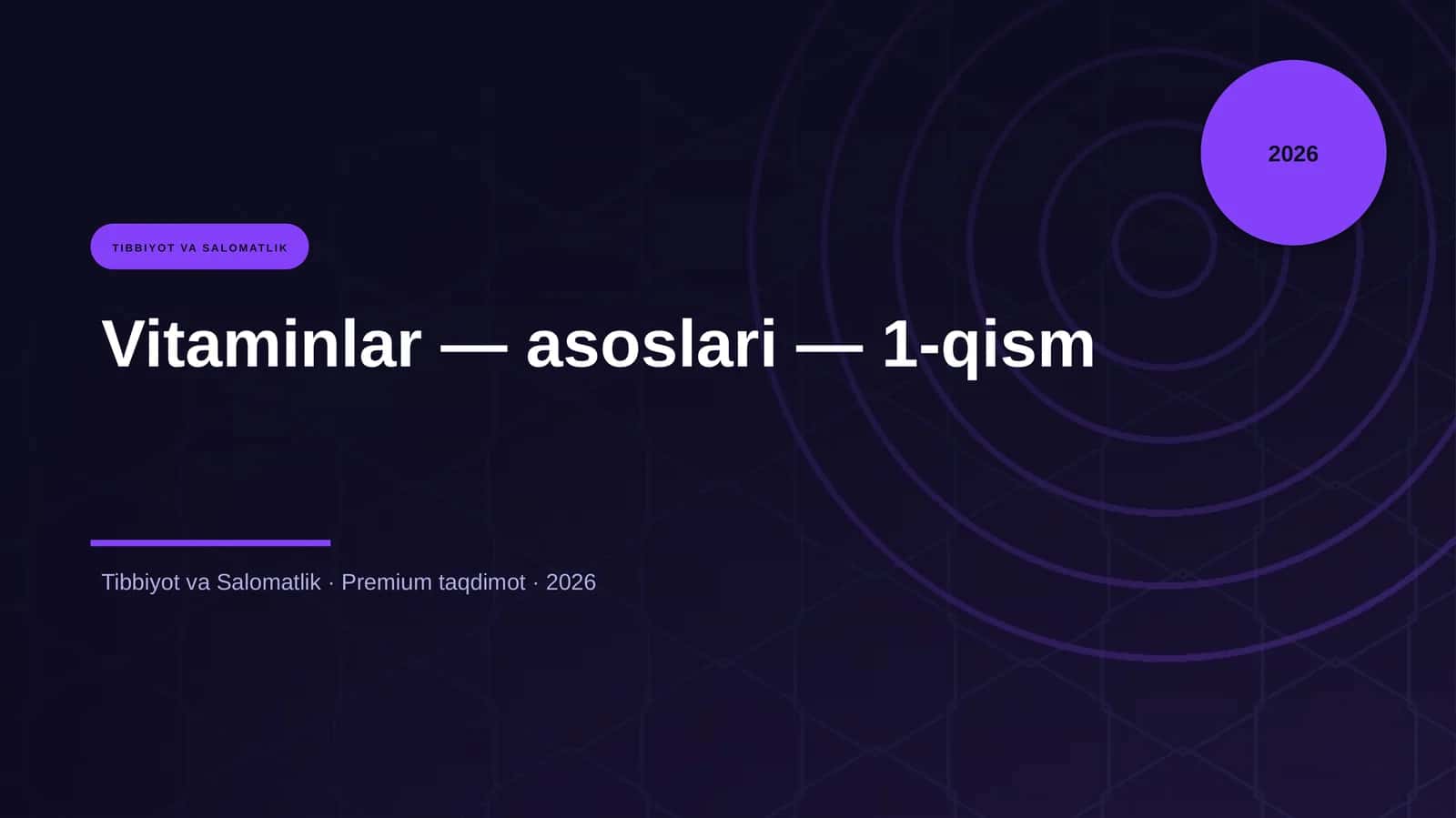 Vitaminlar — asoslari — 1-qism