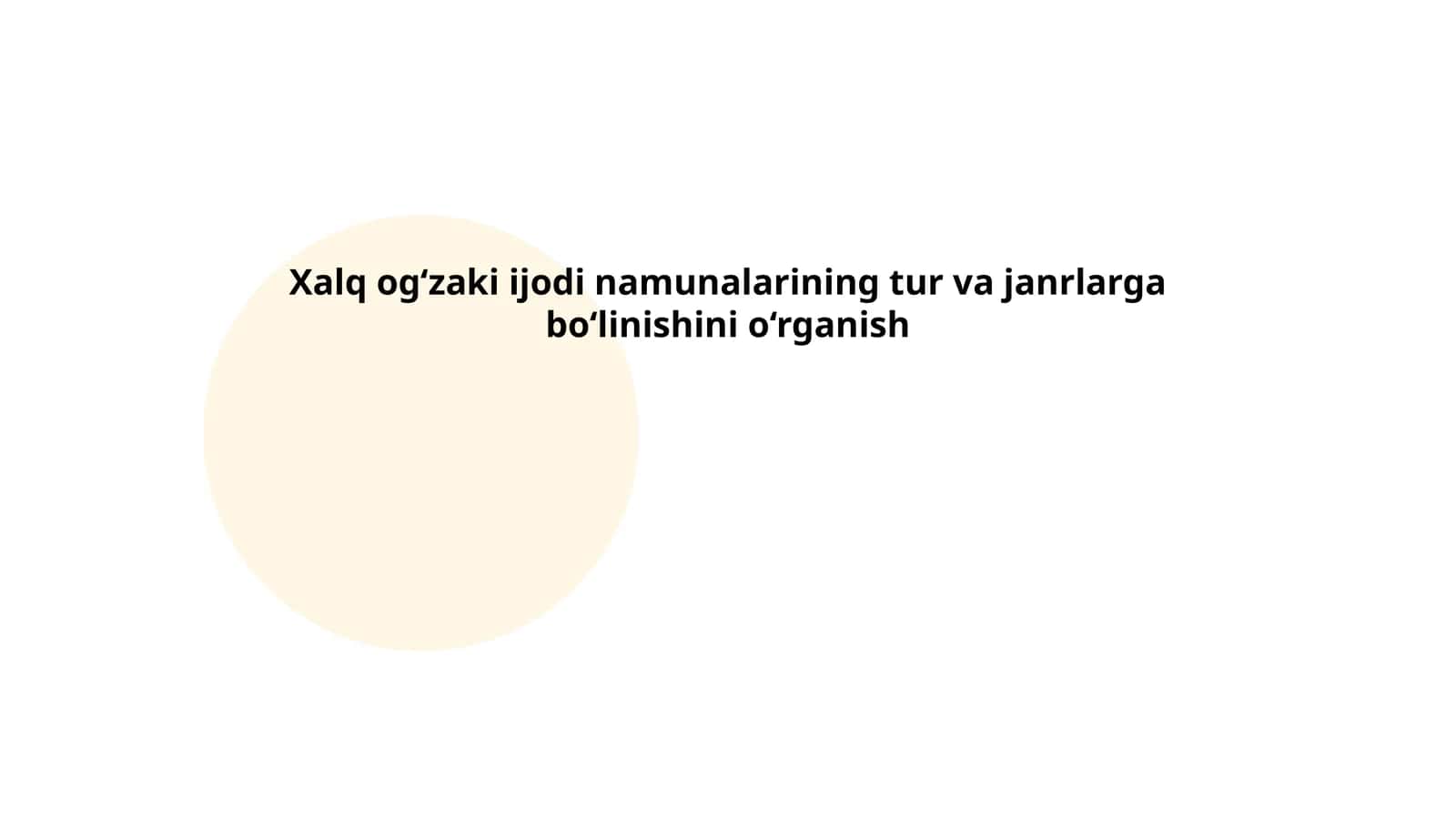 Xalq og‘zaki ijodi