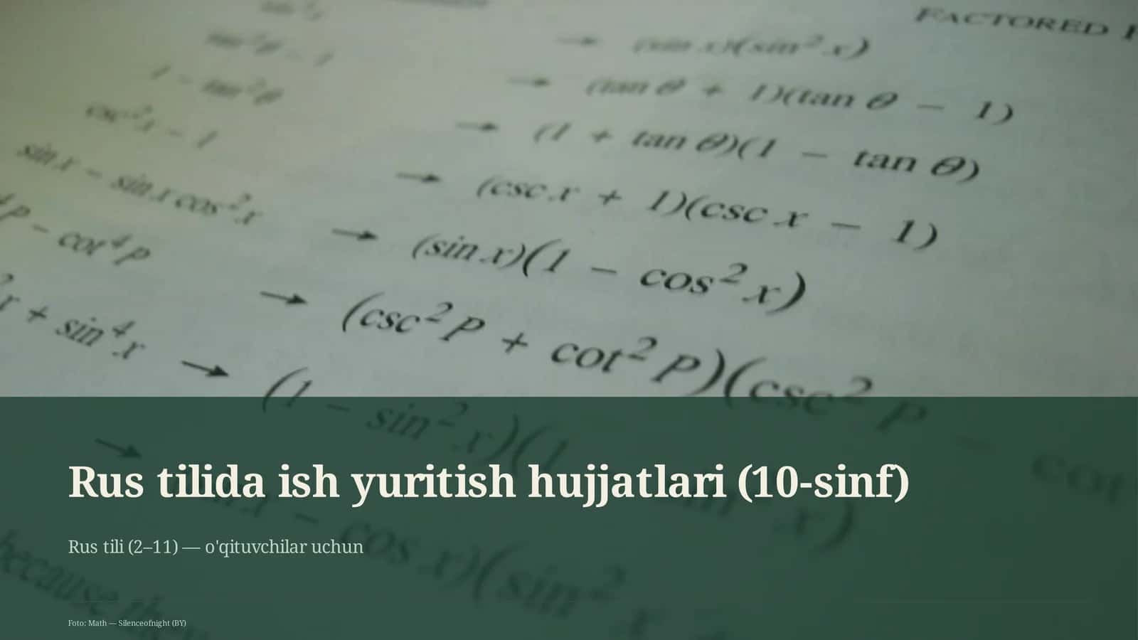 Rus tilida ish yuritish hujjatlari (10-sinf)