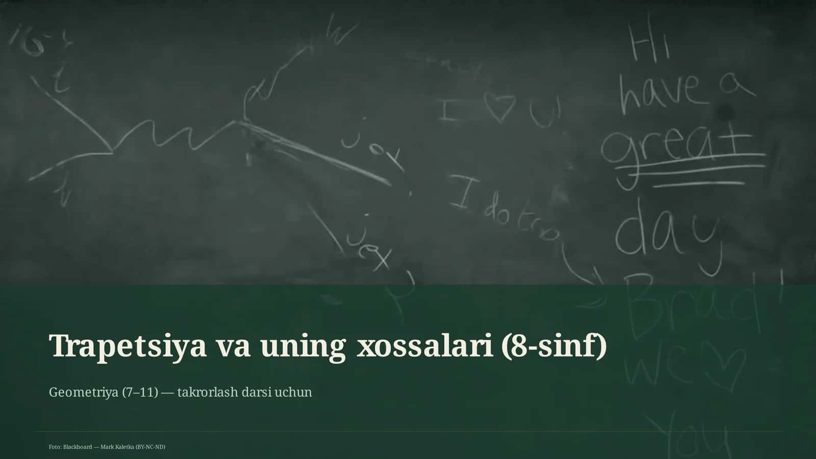 Trapetsiya va uning xossalari (8-sinf)