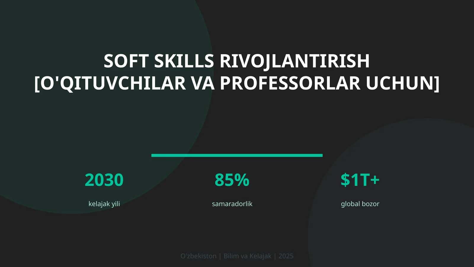 Soft skills rivojlantirish [o'qituvchilar va professorlar uchun]