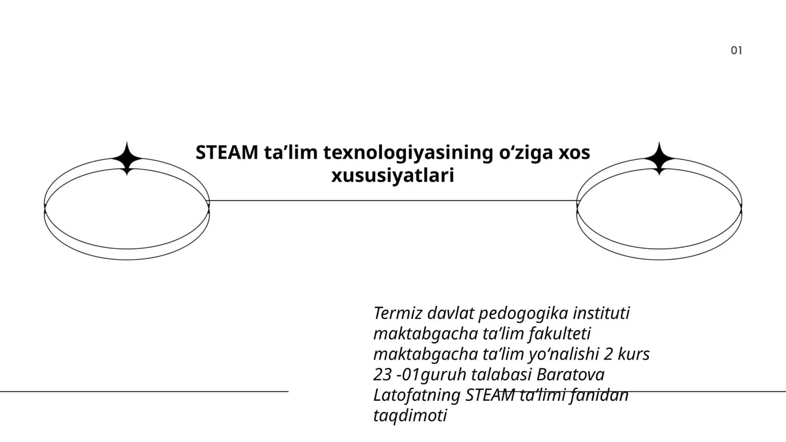 STEAM ta'limi fanidan taqdimoti