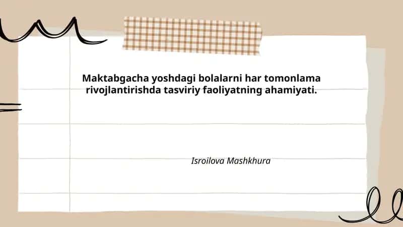 Tasviriy Faoliyatning Ahamiyati