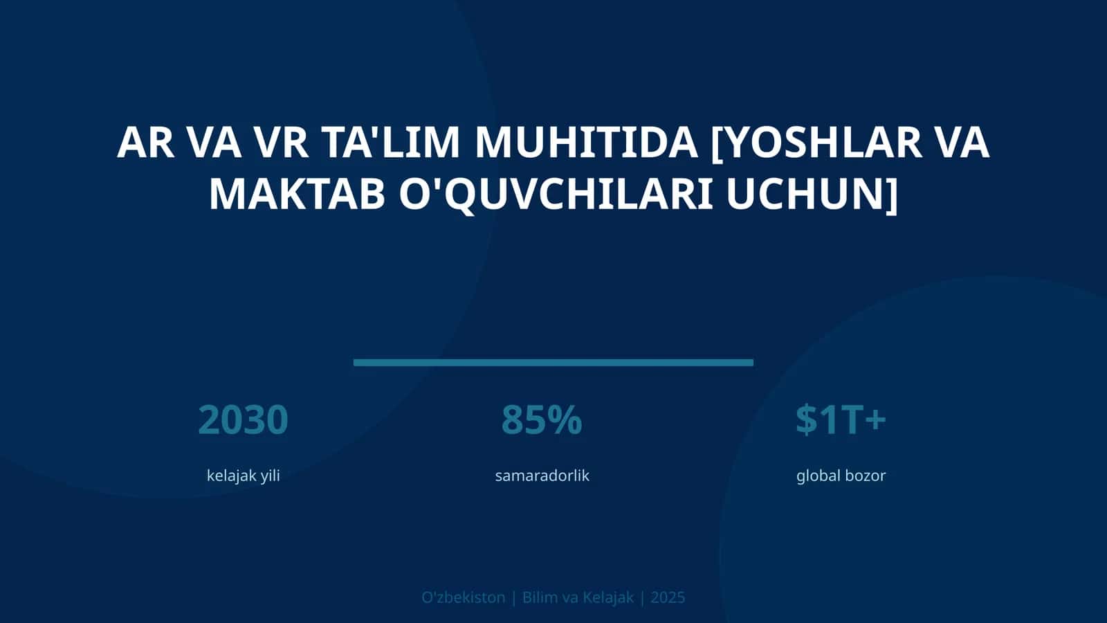 AR va VR ta'lim muhitida [YOSHLAR VA MAKTAB O'QUVCHILARI UCHUN]