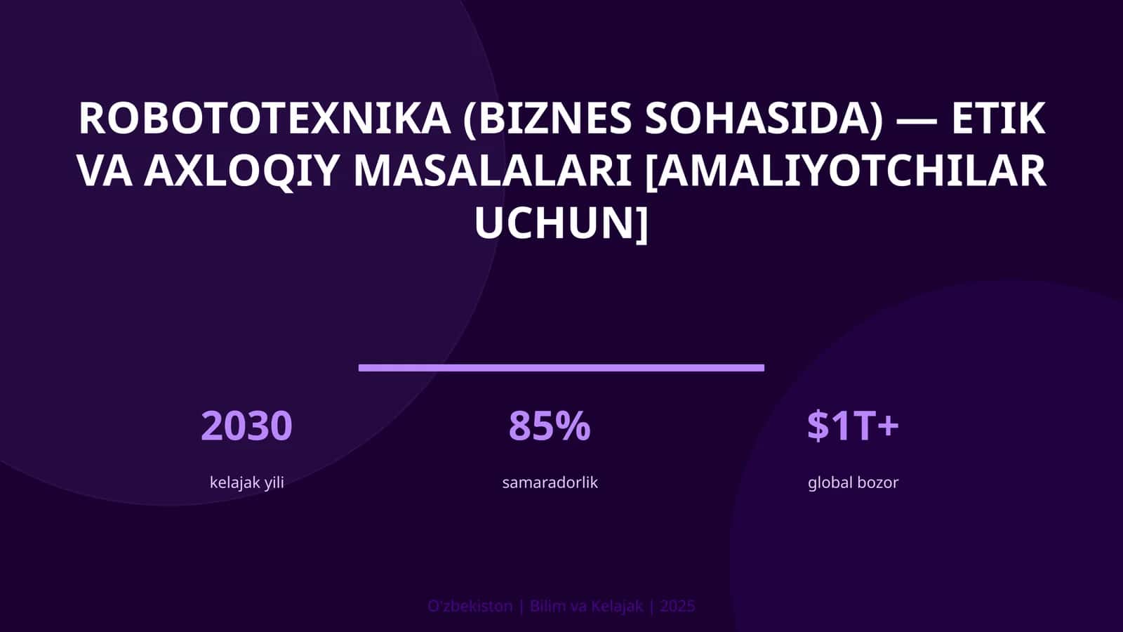 Robototexnika (biznes sohasida) — etik va axloqiy masalalari [amaliyotchilar uchun]
