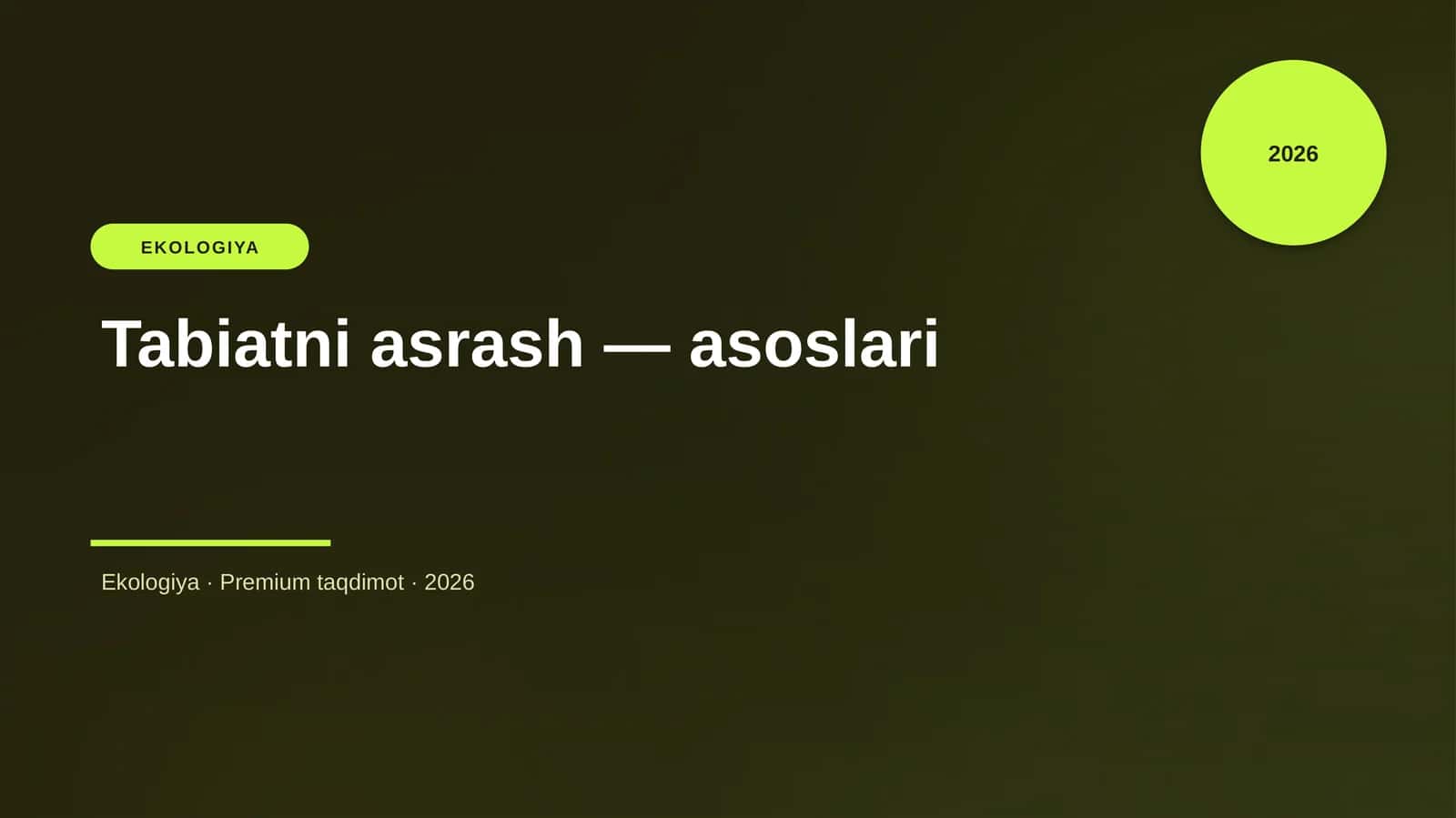 Tabiatni asrash — asoslari