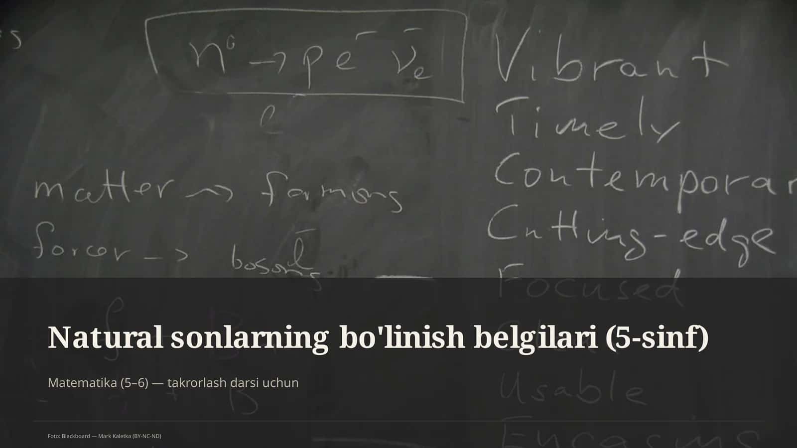 Natural sonlarning bo'linish belgilari (5-sinf)