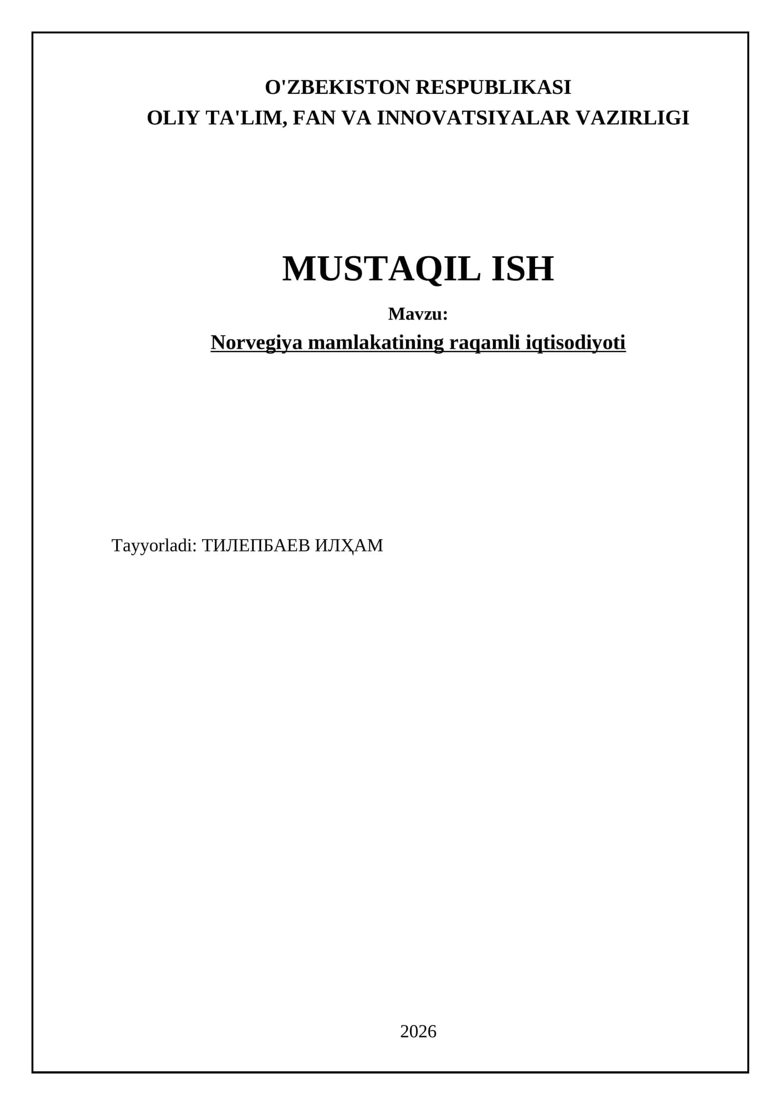 Norvegiya mamlakatining raqamli iqtisodiyoti