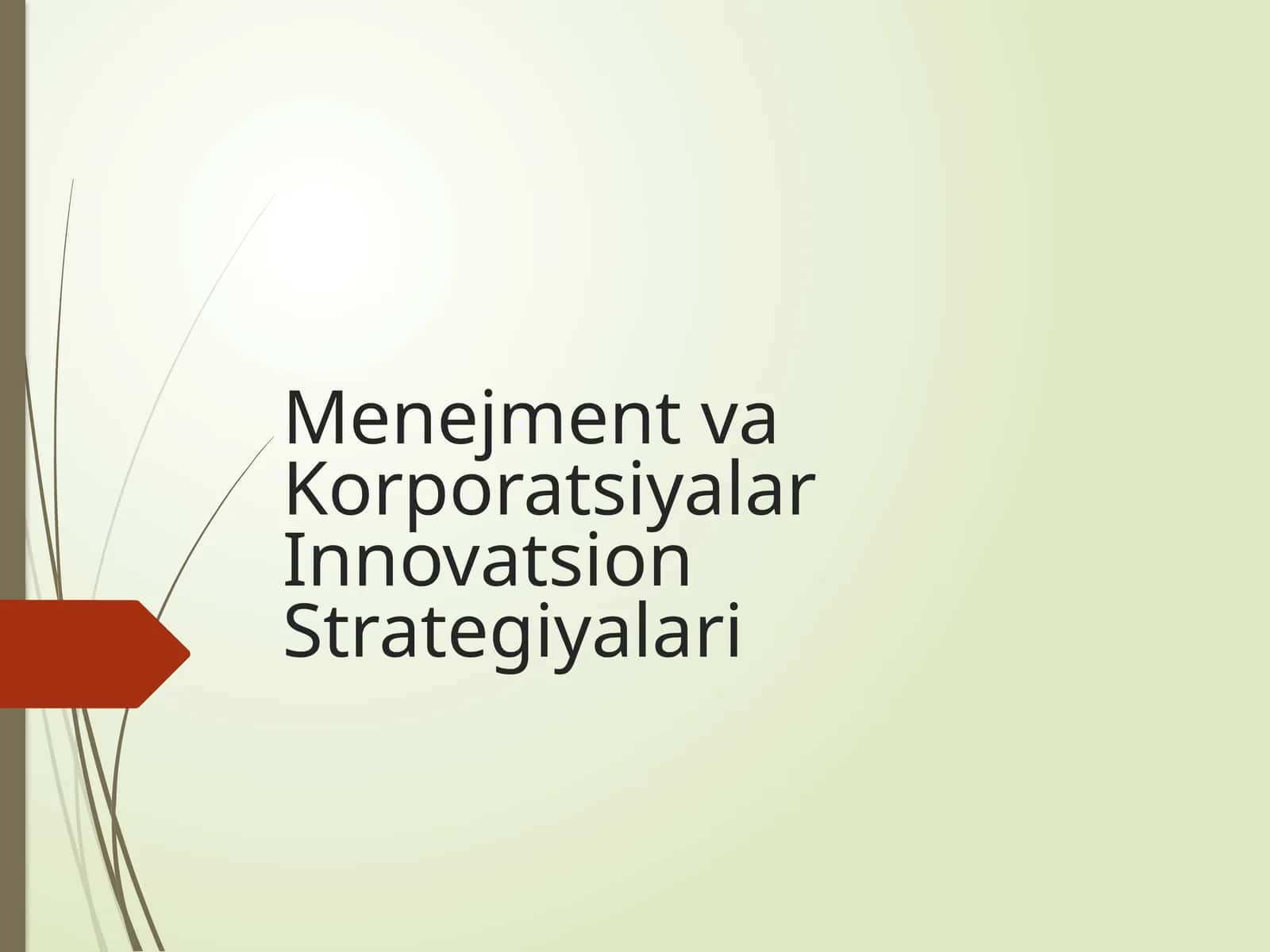 Menejment va Korporatsiyalar Innovatsion Strategiyalari