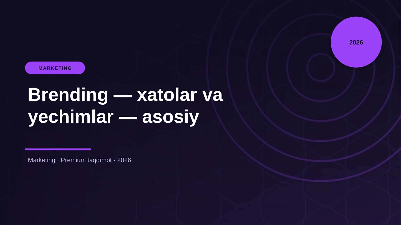 Brending — xatolar va yechimlar — asosiy