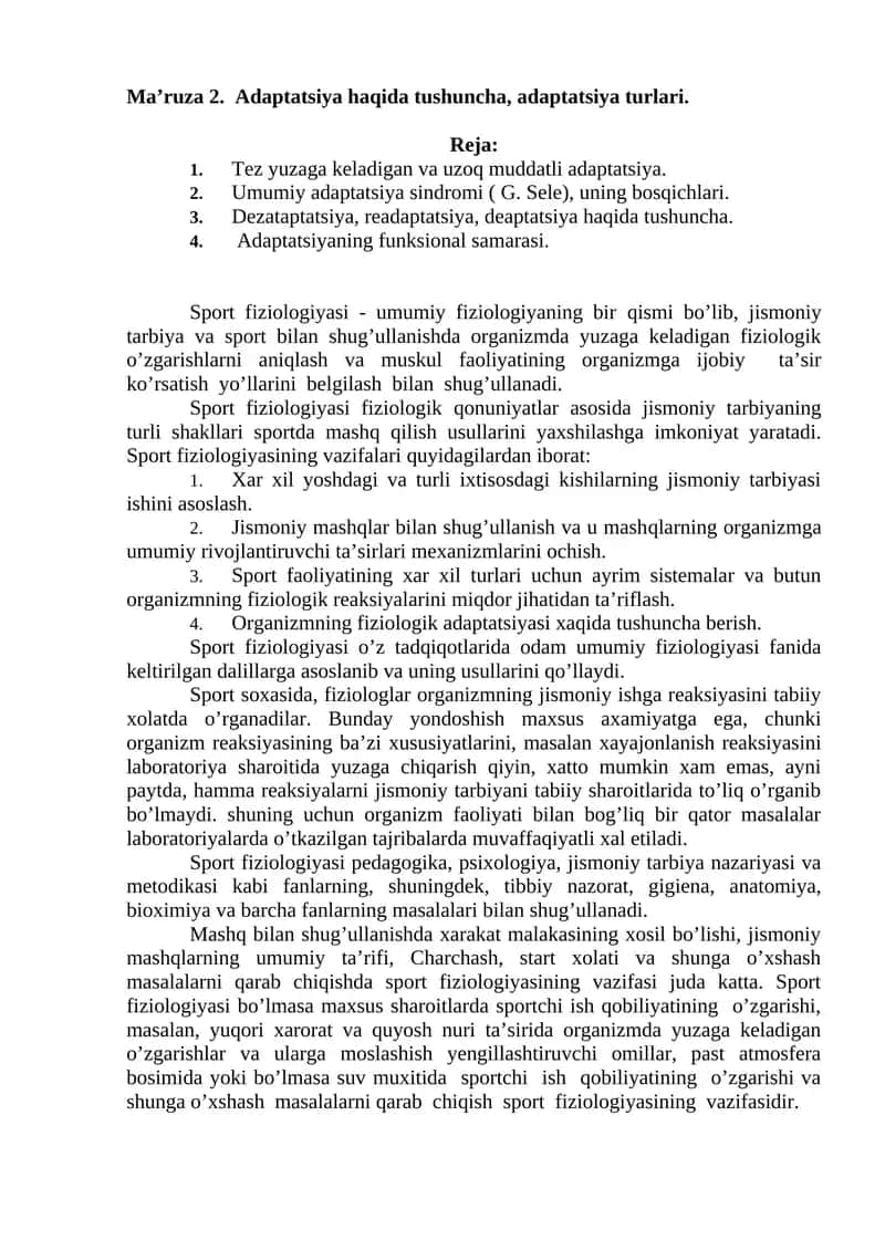 Sport fiziologiyasi