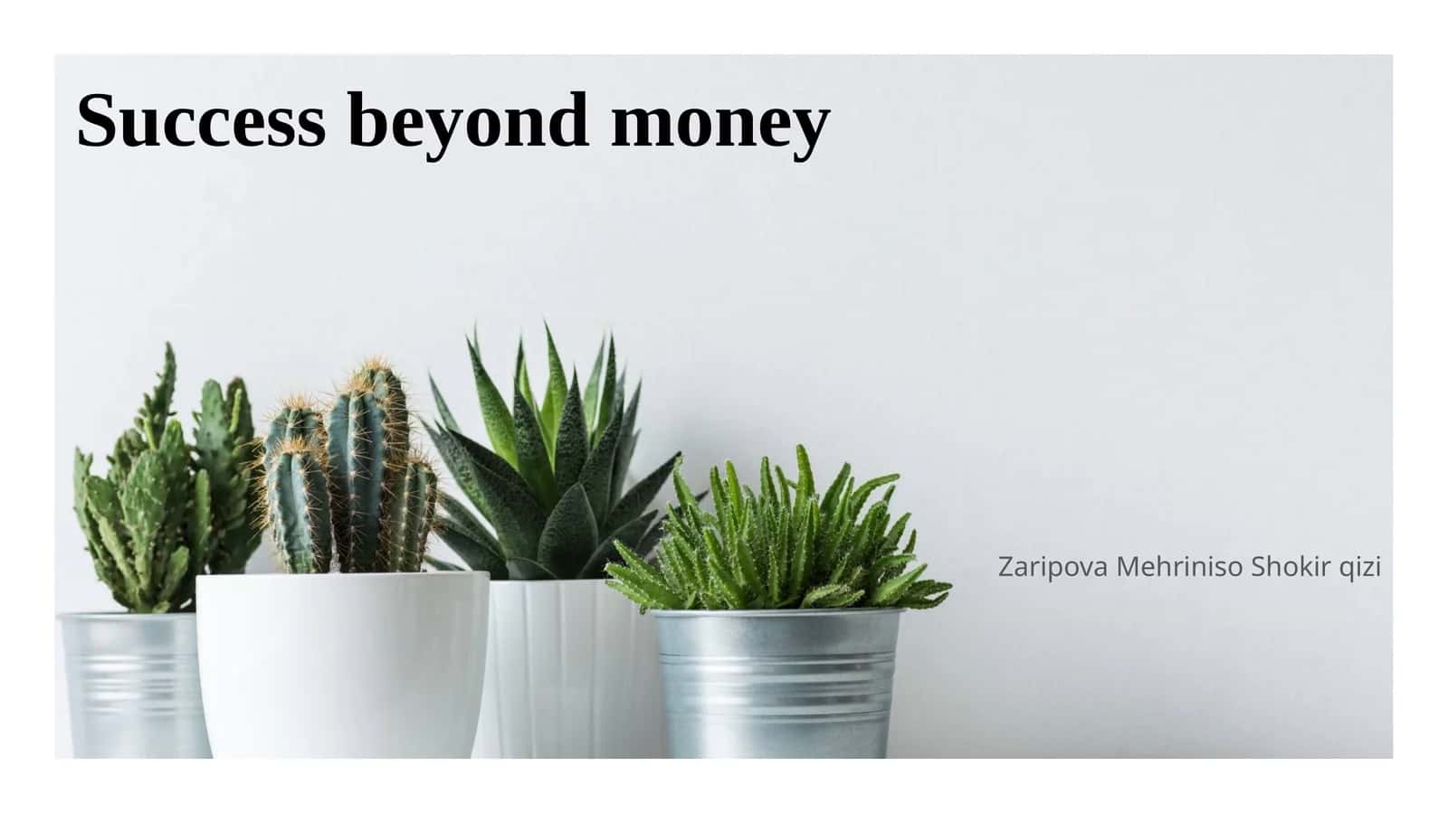 Success beyond money