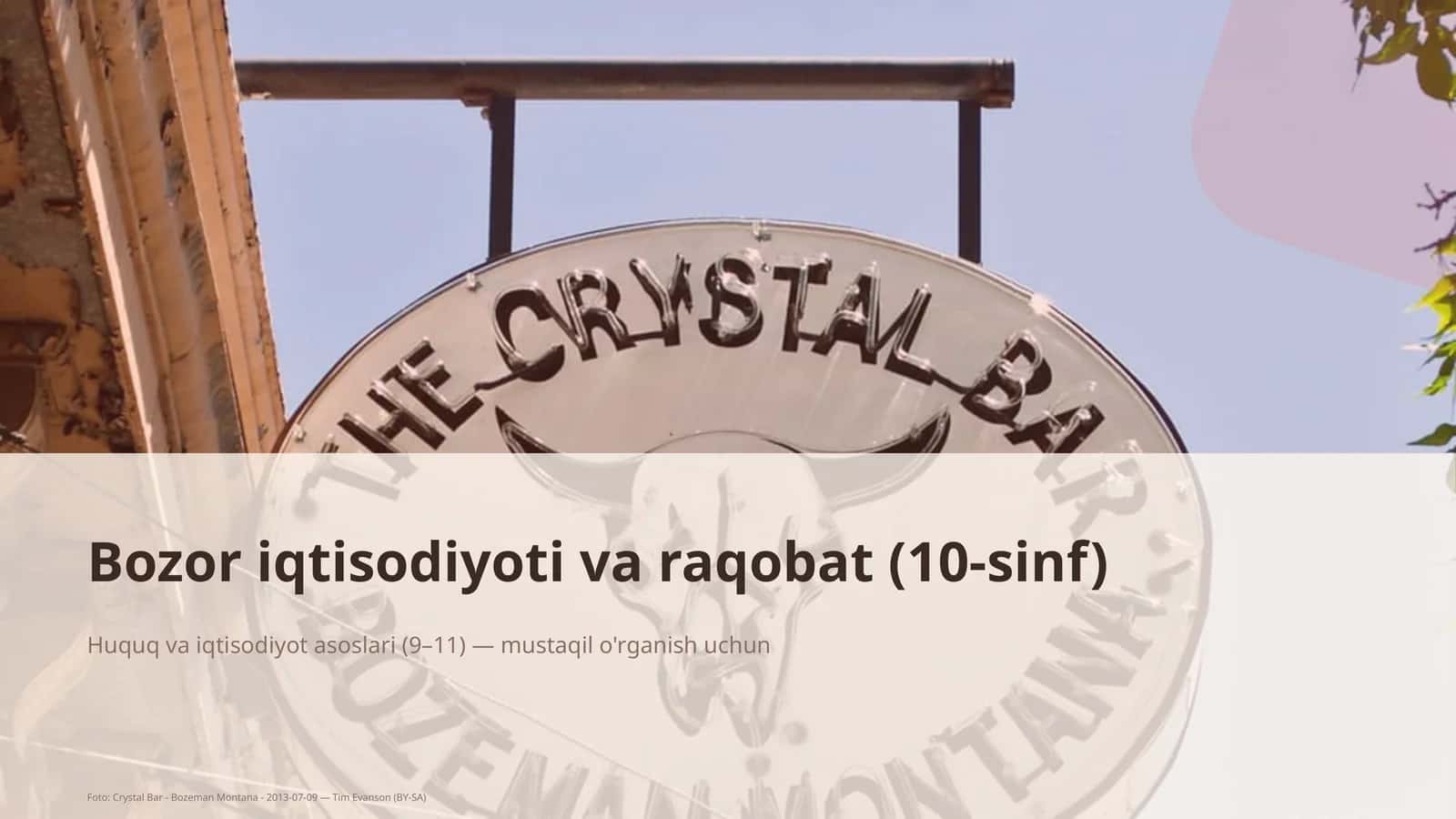 Bozor iqtisodiyoti va raqobat (10-sinf)