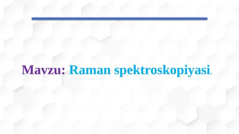 Raman spektroskopiyasi