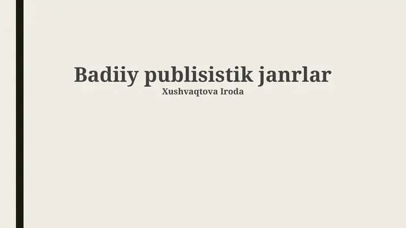 Adabiy Jurnalistika