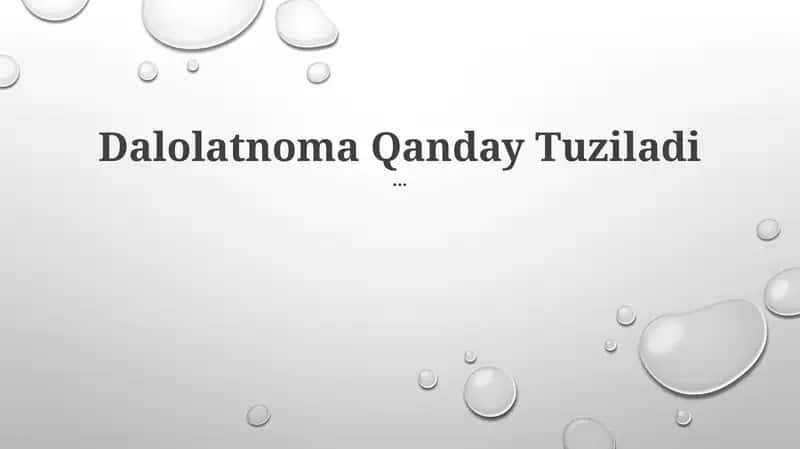 Dalolatnoma Qanday Tuziladi