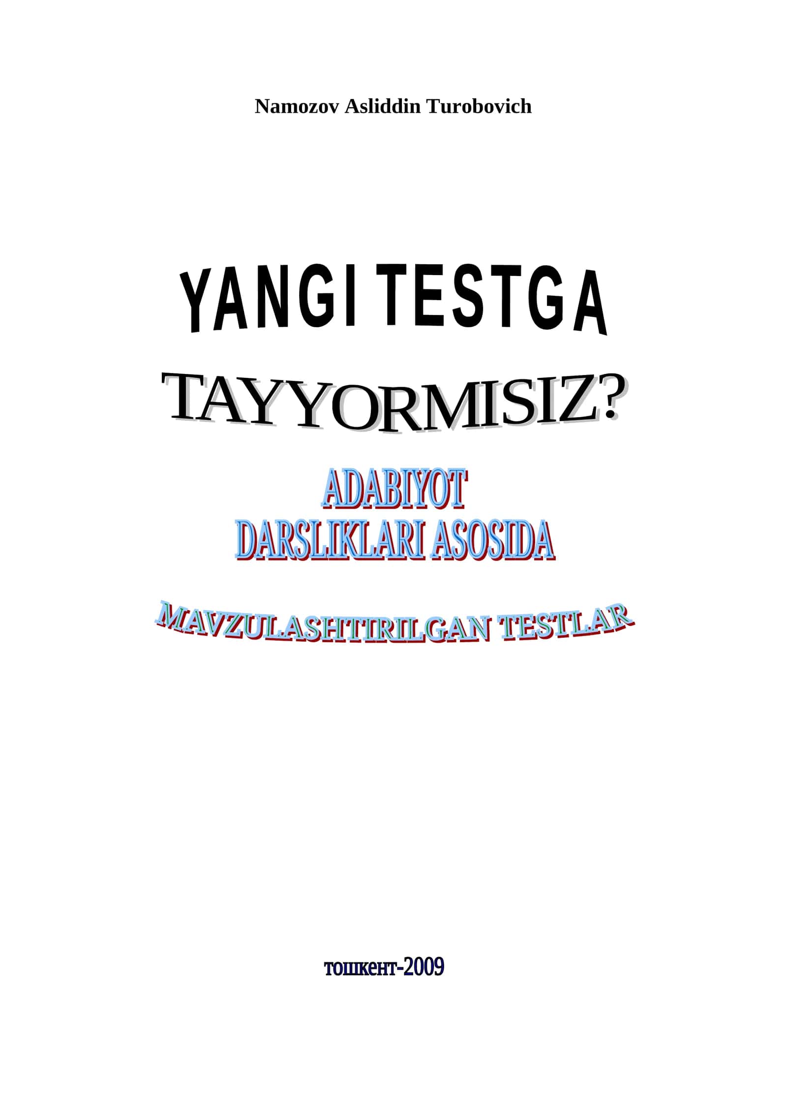 Adabiyot fanidan testlar 5-11-sinflar INTENSIV KURS