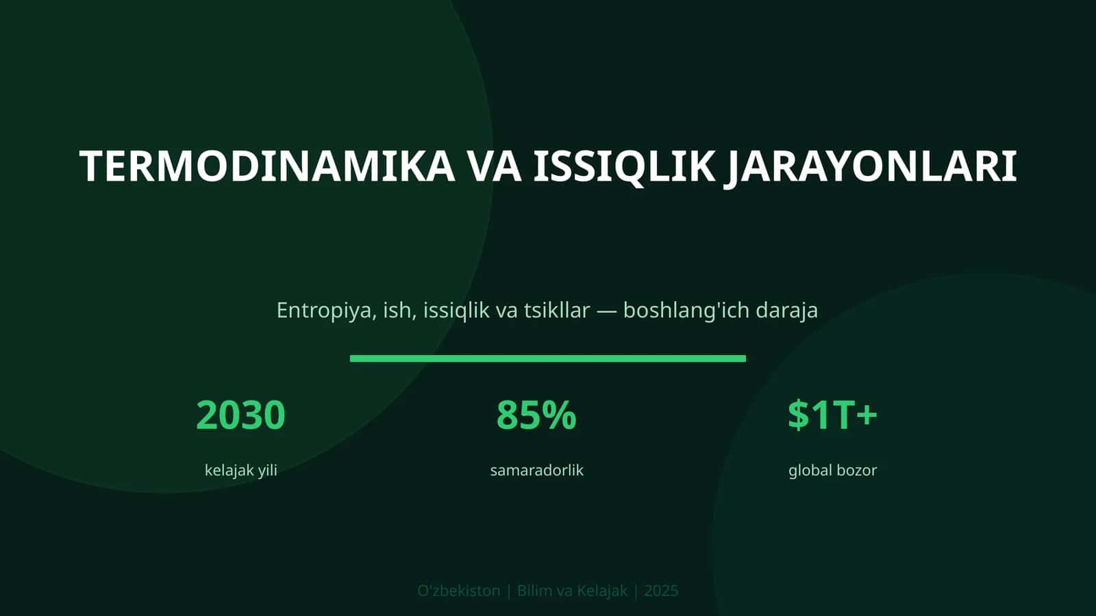 Termodinamika va Issiqlik Jarayonlari