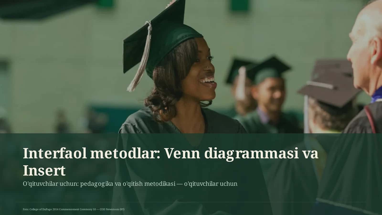 Interfaol metodlar: Venn diagrammasi va Insert