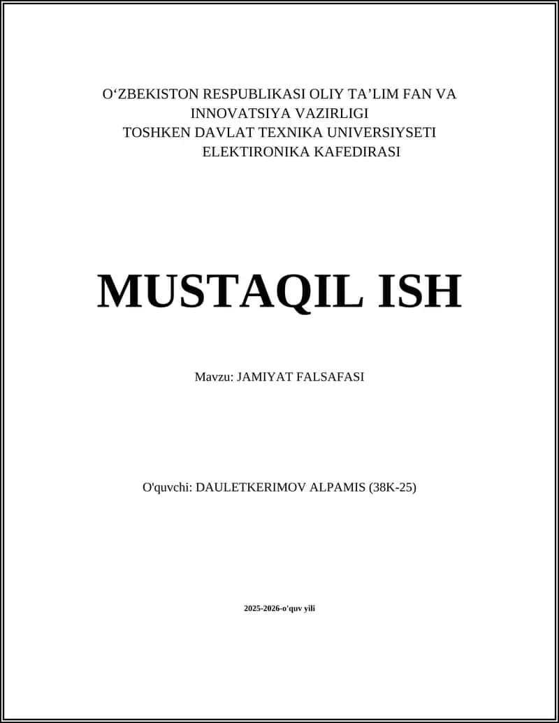 JAMIYAT FALSAFASI