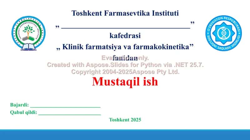 6. Arterial gipertenziyalar, patofiziologiyasi, davolash usullari. Taqdimot 16 bet.