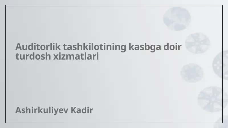 Kasbga doir turdosh xizmatlar