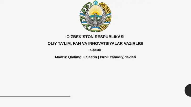 Qadimgi Falastin(IsroilYahudiy)davlati