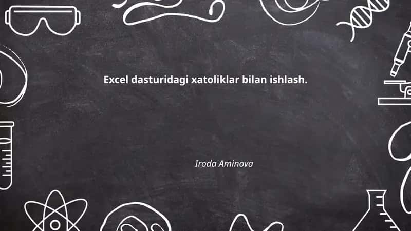 Exceldagi xatoliklar bilan ishlash