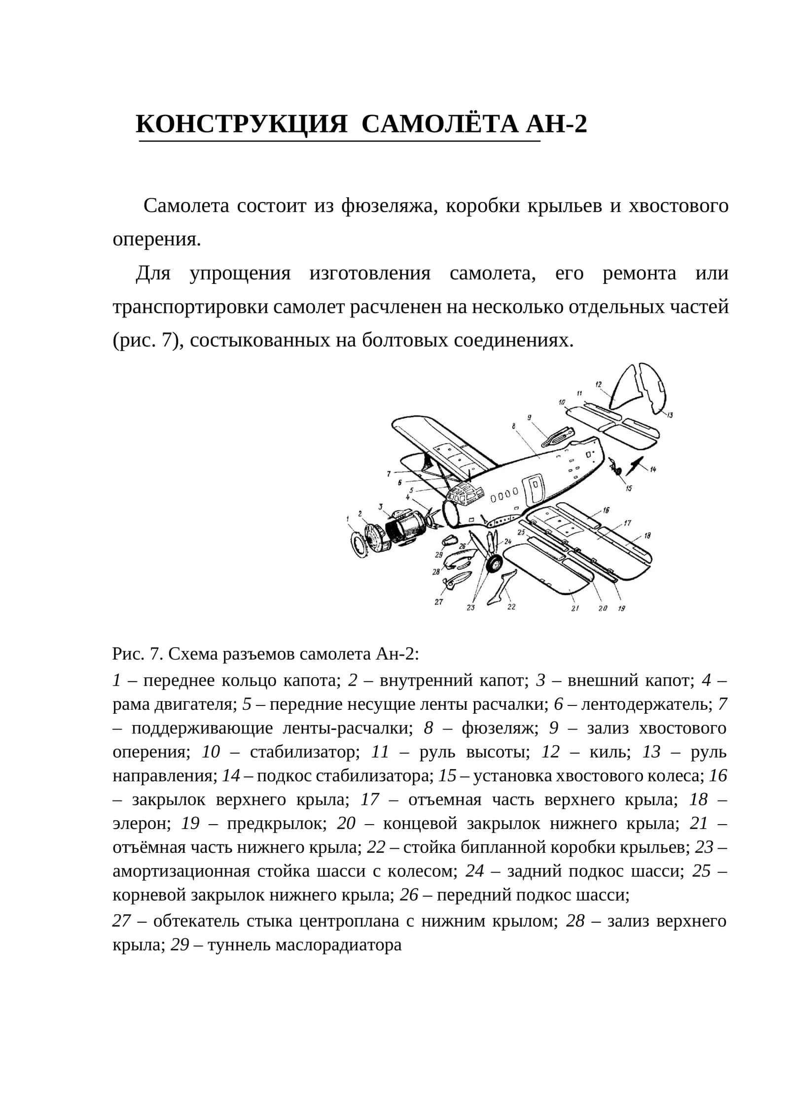 КОНСТРУКЦИЯ САМОЛЁТА АН-2