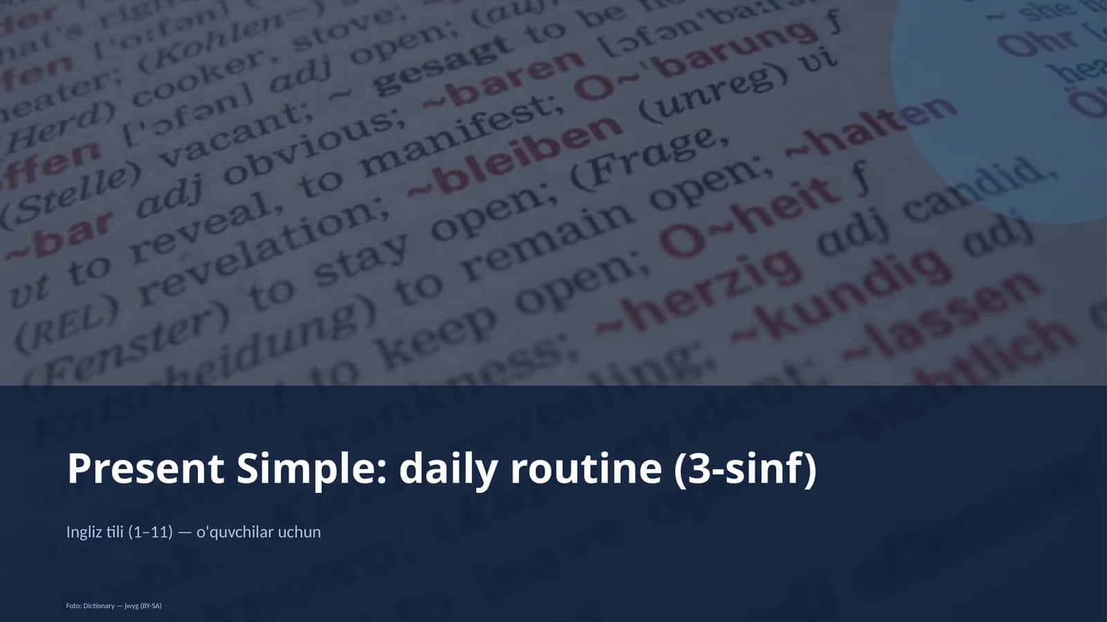 Present Simple: daily routine (3-sinf)