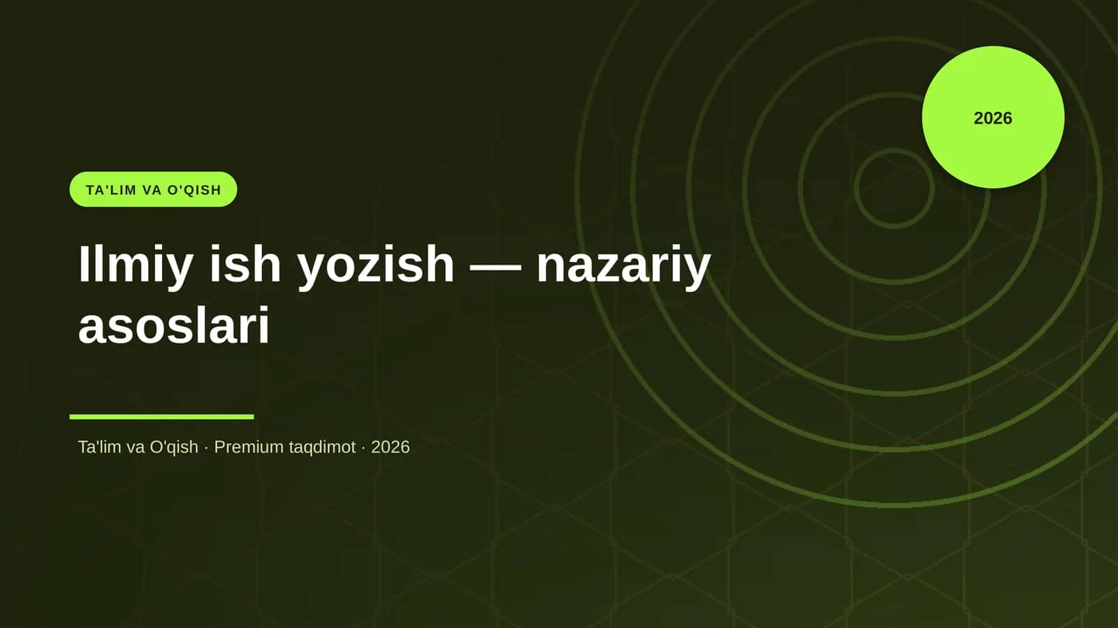 Ilmiy ish yozish — nazariy asoslari