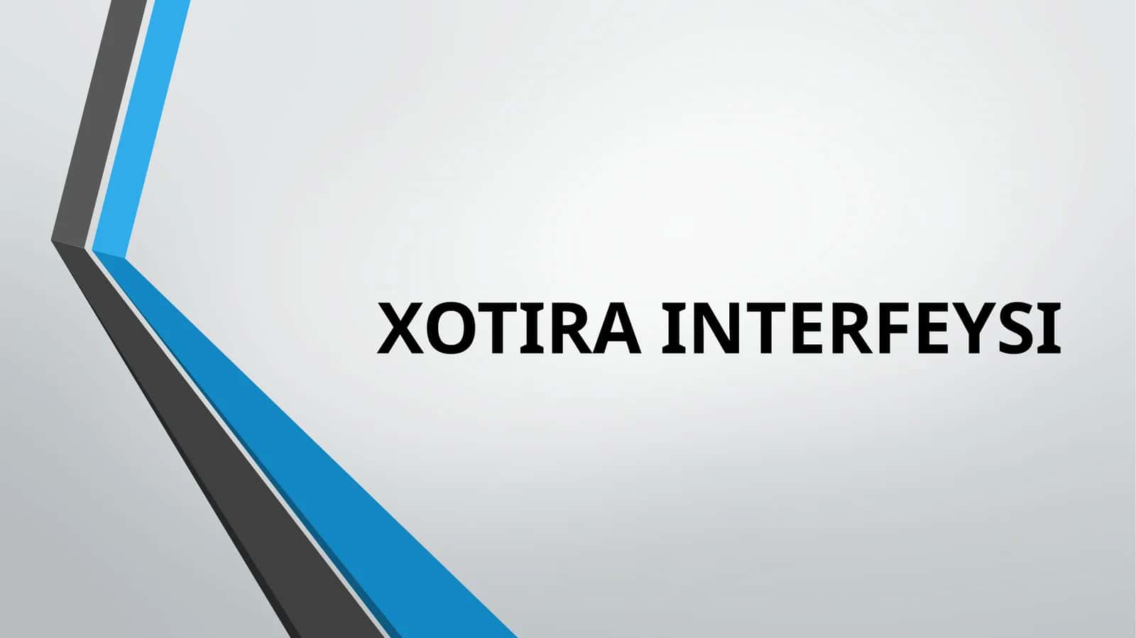 XOTIRA INTERFEYSI 1