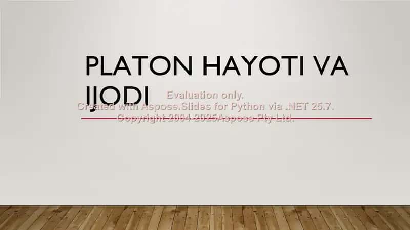 Platoning Hayoti va Ijodi