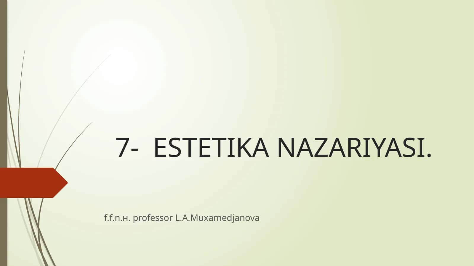 ESTETIKA NAZARIYASI