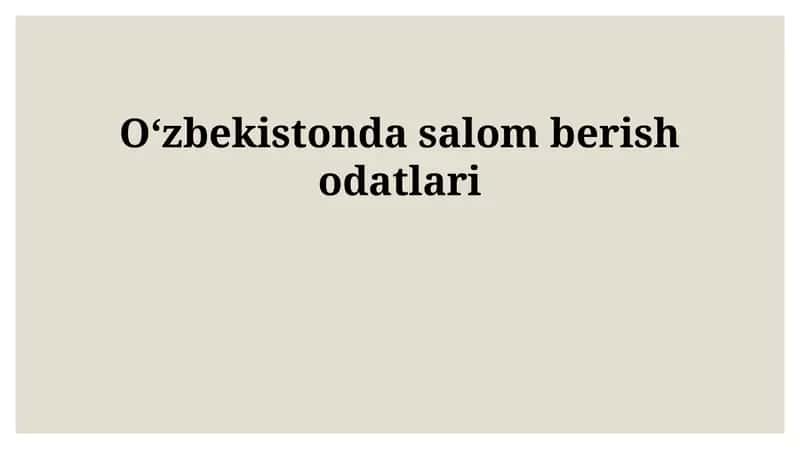 Salomlashish odoblarining tarixi