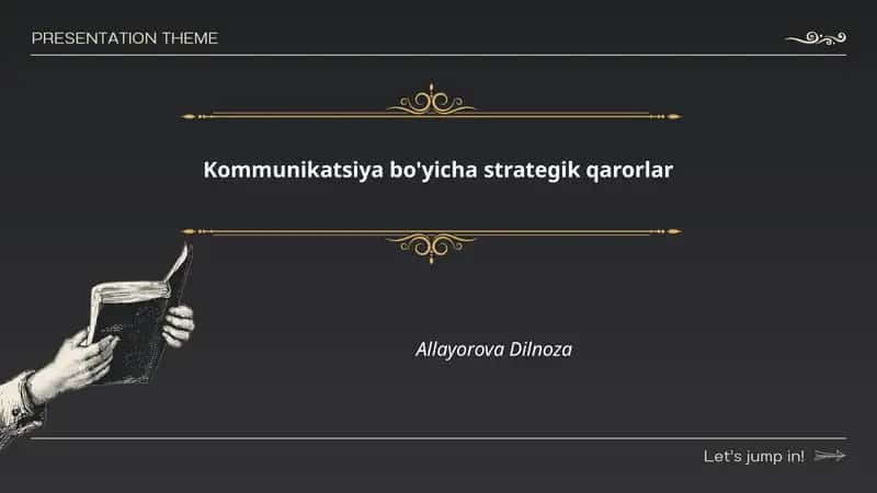 Kommunikatsiya bo'yicha strategik qarorlar