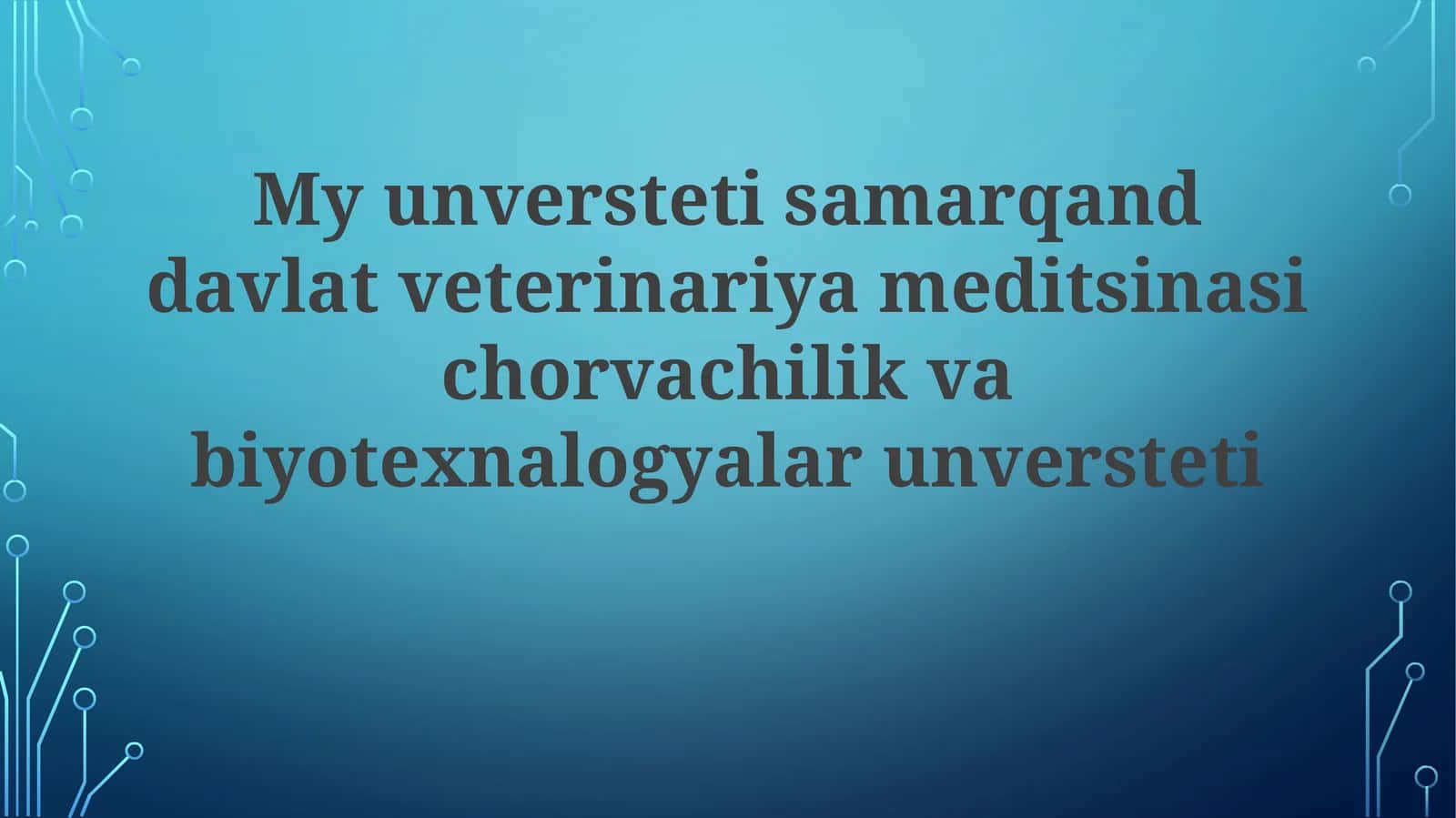 Davlat veterinariya va biotexnologiyalar universiteti