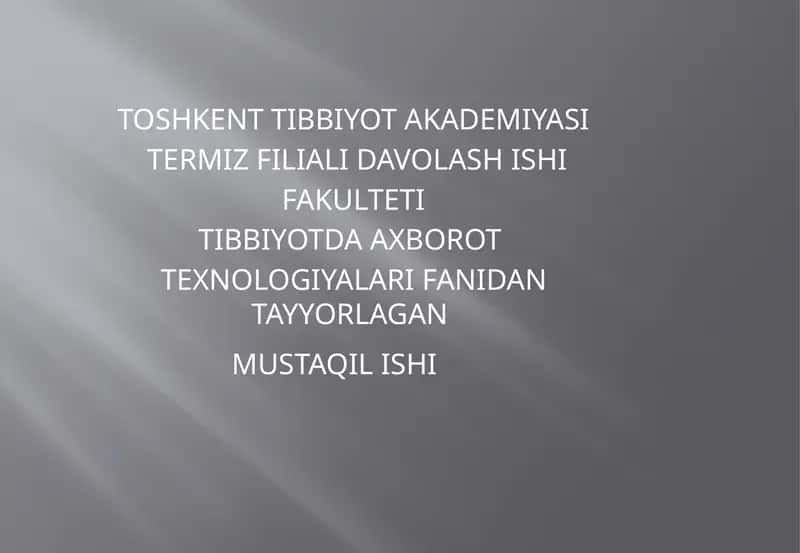 TIBBIY-BIOLOGIK MASALALARNI YECHISH ALGORITMLARINI MATEMATIK MODELLASHTIRISH