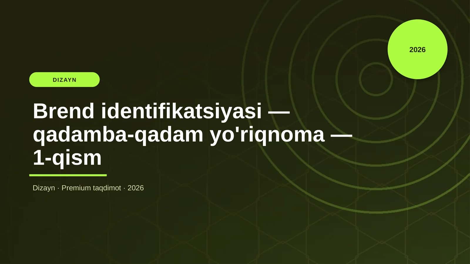 Brend identifikatsiyasi — qadamba-qadam yo'riqnoma — 1-qism