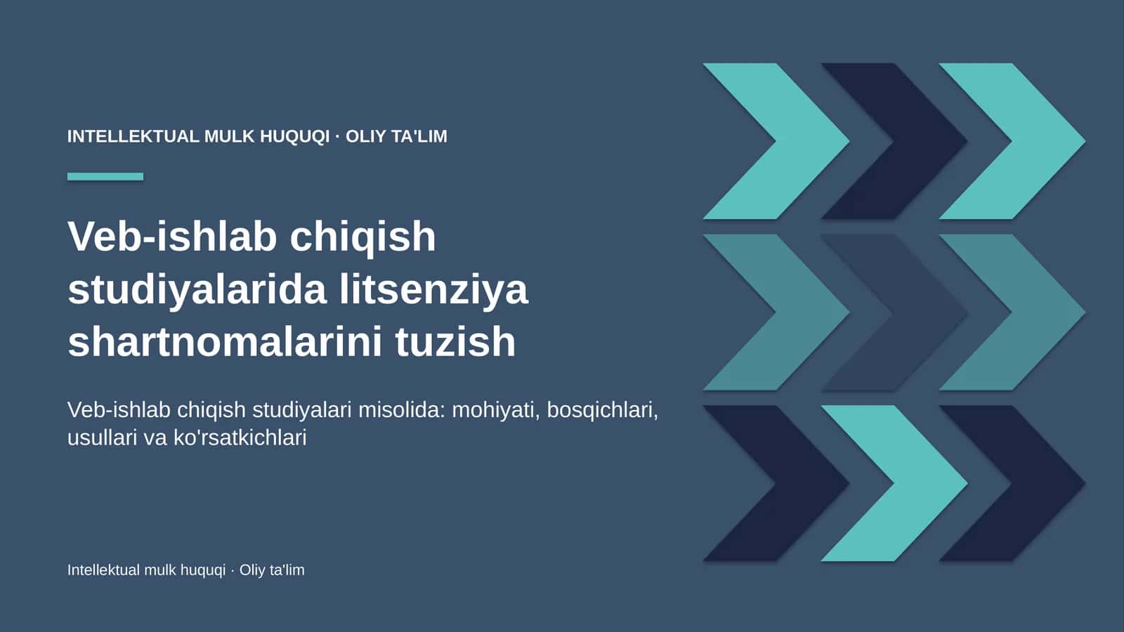 Veb-ishlab chiqish studiyalarida litsenziya shartnomalarini tuzish
