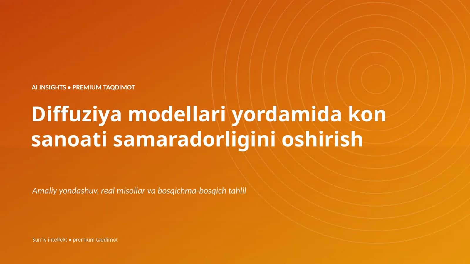 Diffuziya modellari yordamida kon sanoati samaradorligini oshirish
