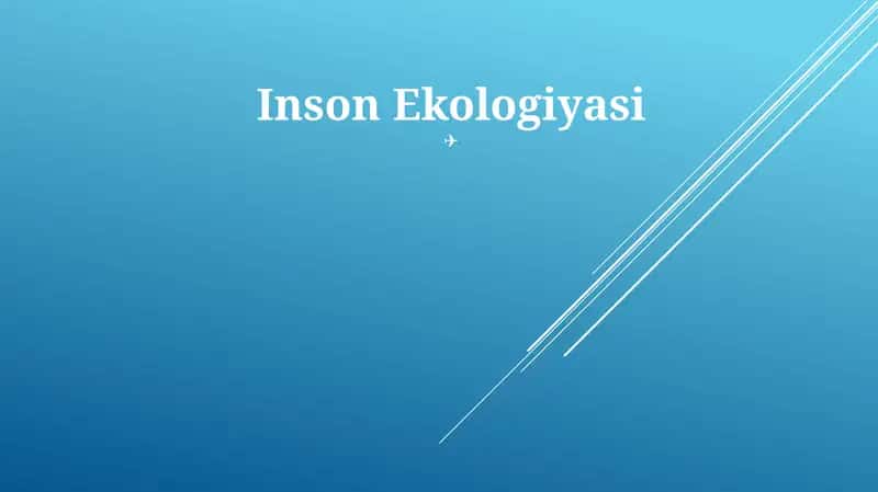 Inson Ekologiyasi